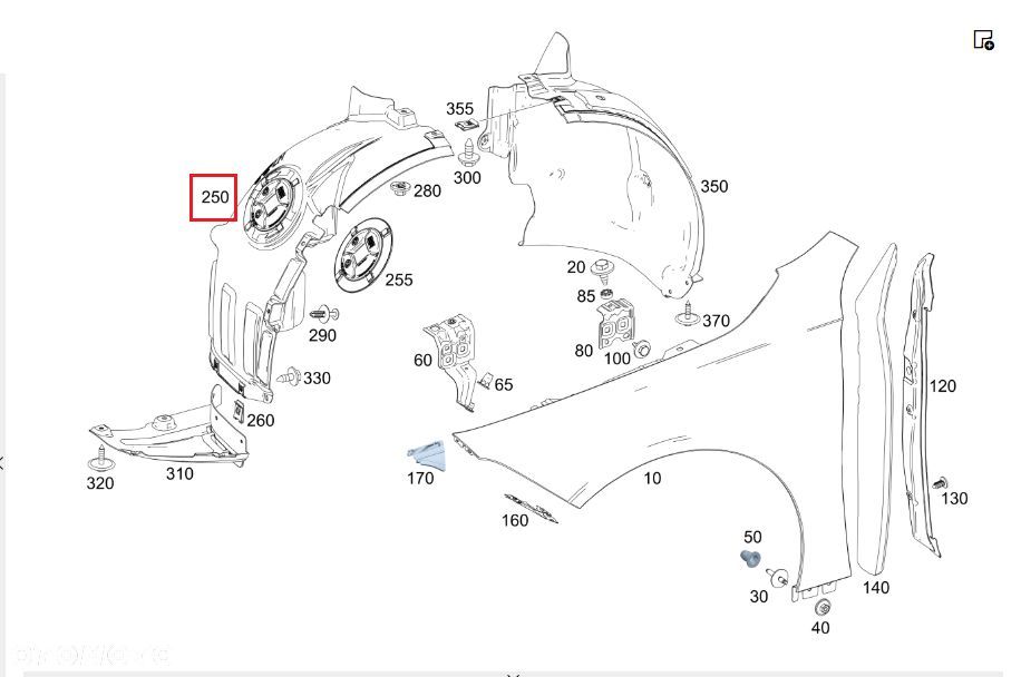 MERCEDES W177 W247 nadkole lewe OE - 2