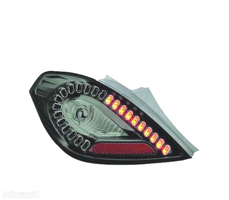 FAROLINS LED TRASEIROS OPEL CORSA D 06-14 FUMADOS - 1