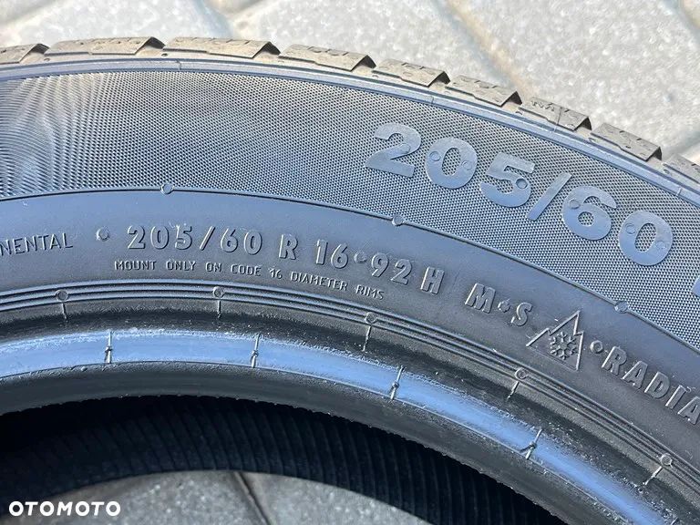 CZTERY ZIMOWE OPONY CONTINENTAL 205/60 R16 92H  7 MM BIEŻNIKA 2019 ROK ZIMA - 7