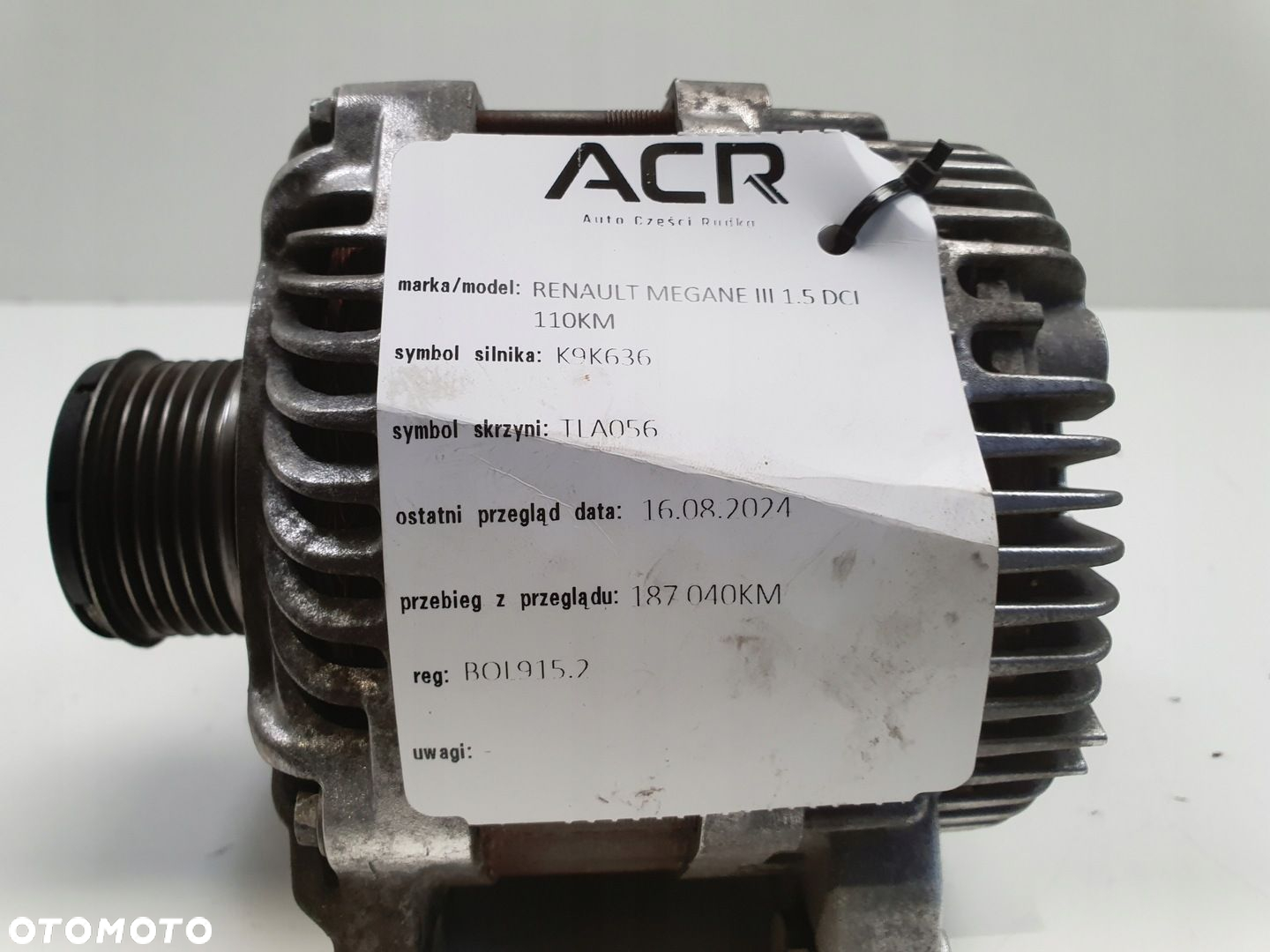 Renault Megane III Scenic III 1.5 DCI ALTERNATOR 8200960533 210A - 9