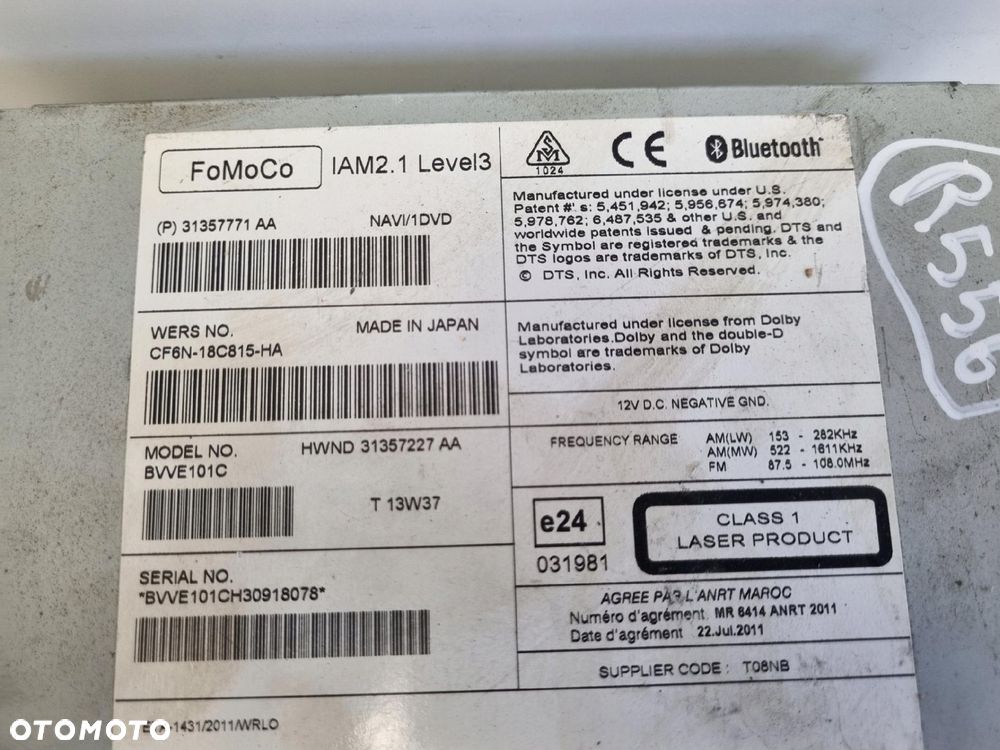 RADIO Volvo V40 II V60 S60 II 31357771AA CZYTNIK PŁYT CD radio nawigacja - 2