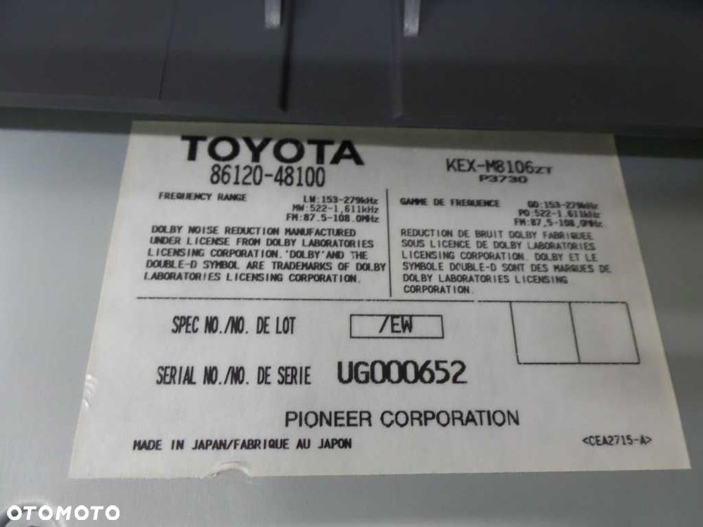 LEXUS RX 300 00-03 RADIO LCD NAWIGACJA EKRAN PANEL NAWIEWU 86120-48100 84010-48050 - 7