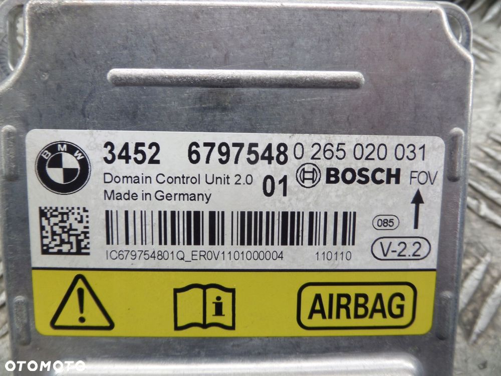 bmw f10 f11 f01 f07 f12 f06 moduł sterownik poduszek airbag 6797548 - 3