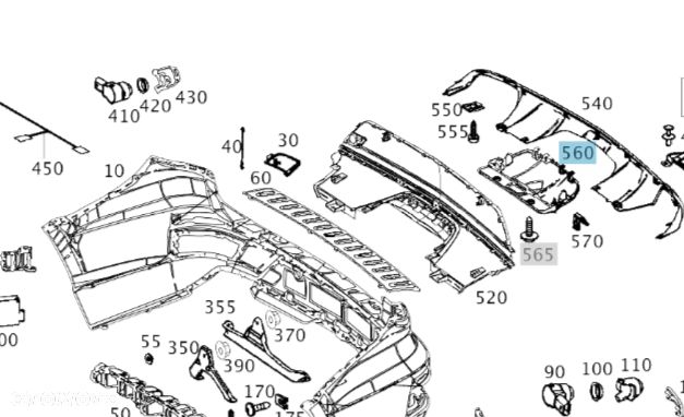 ZAŚLEPKA ZDERZAKA TYŁ MERCEDES ML OE 166880020064 - 1