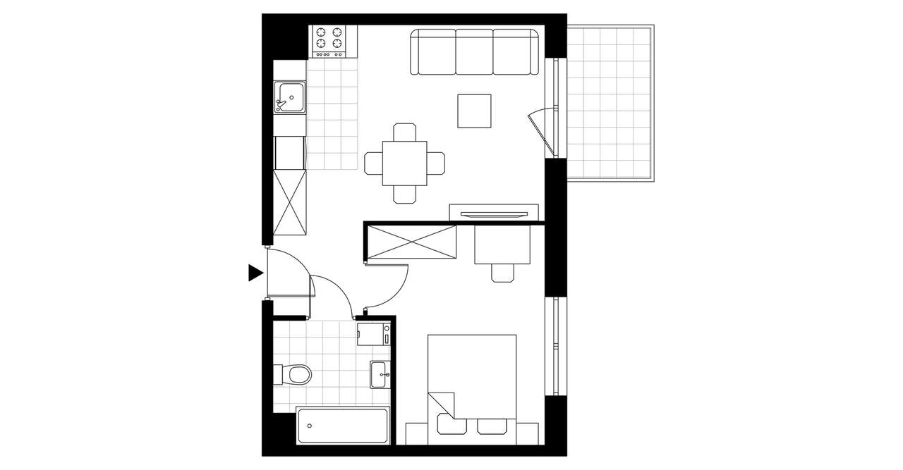 2-pokojowe mieszkanie 35m2 + balkon Bezpośrednio - Pełny obrazek: 3/12