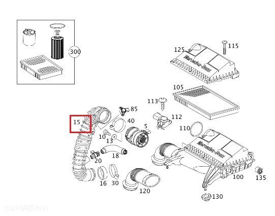 MERCEDES VITO W639 Dolot przewod powietrza silnika OE - 2