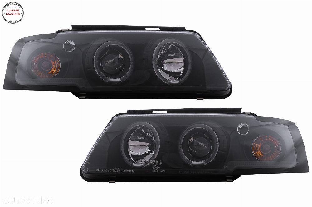 Faruri Angel Eyes VW Passat B5 3B (11.1996-08.2000) Negru- livrare gratuita - 2