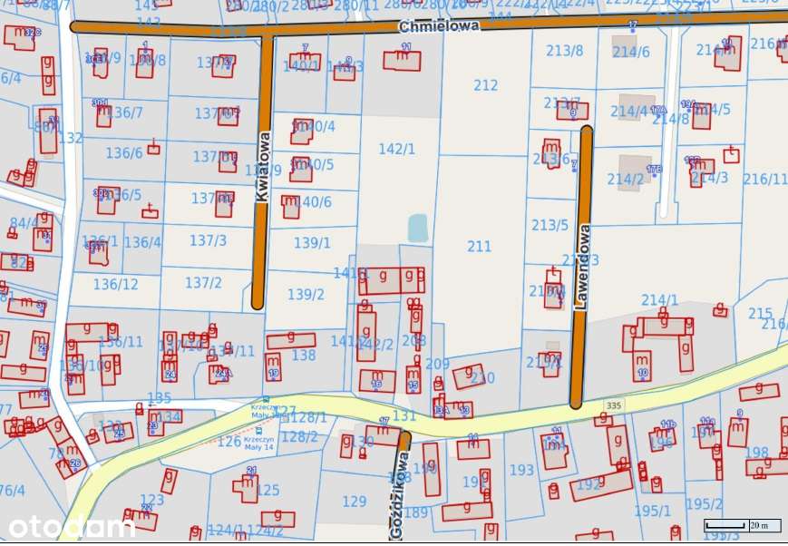 Działka budowlana MN/U Krzeczyn Mały 13,68ar, 7km od Lubina, media - Pełny obrazek: 2/3