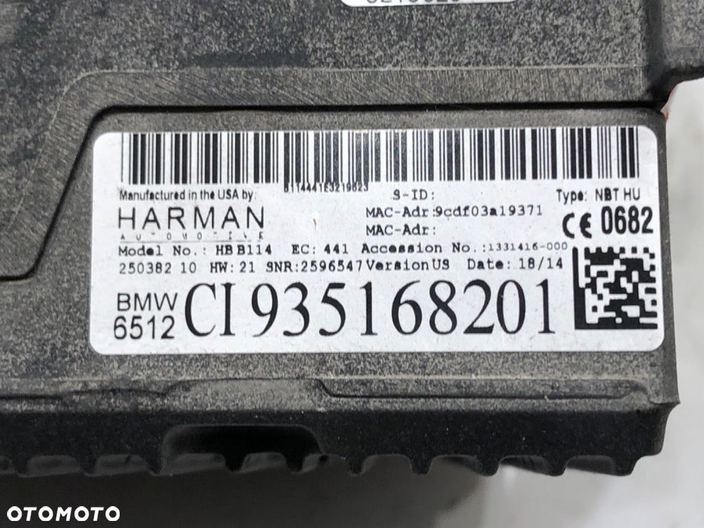 RADIO CZYTNIK NAWIGACJI  BMW 5 (F10) 2009 - 2016 528 i 180 kW [245 KM] benzyna 2011 - 2016 9351682 - 5