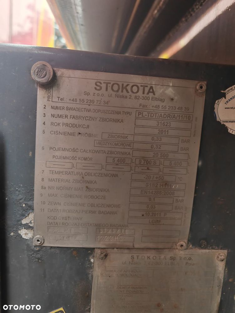 ZABUDOWA CYSTERNA ZBIORNIK NA PALIWO STOKOTA 2011r Z OSPRZĘTEM - 9