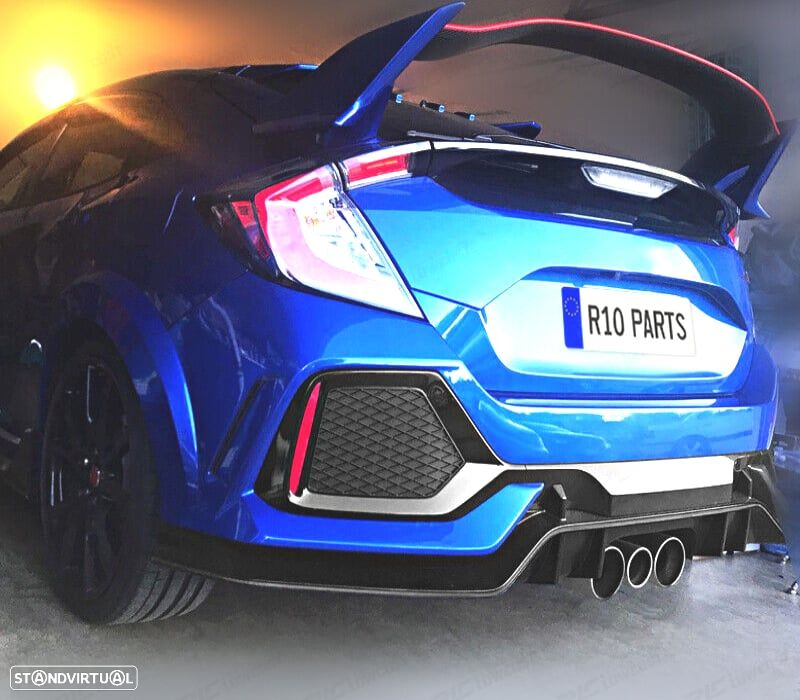 PARA-CHOQUES TRASEIRO HONDA CIVIC 16-20 LOOK NEW TYPE R - 2