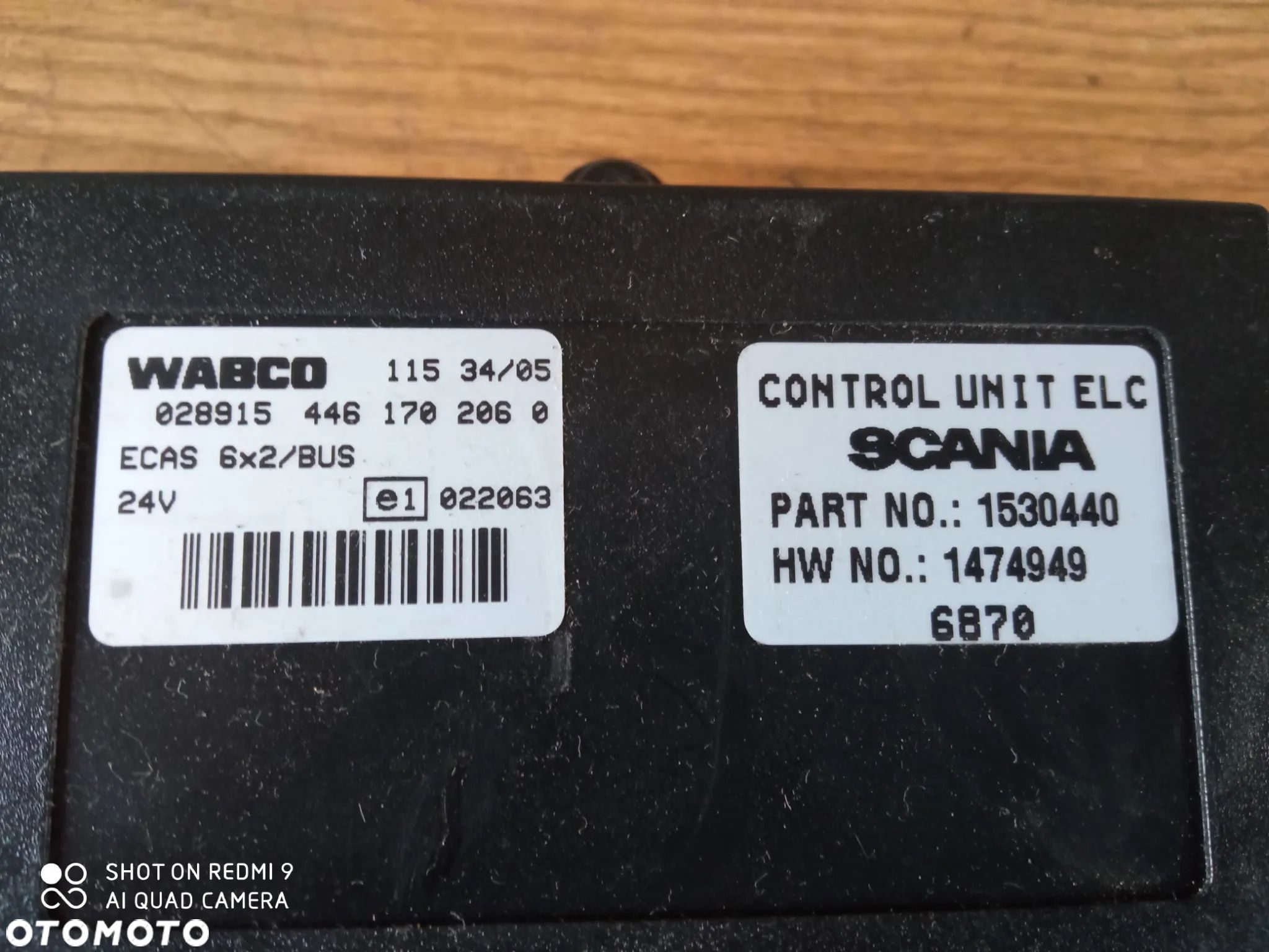 sterownik, moduł ECAS Scania R  1530440 VABCO - 1