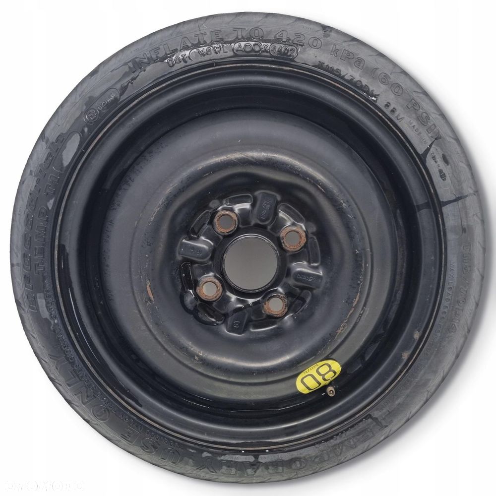 KOŁO DOJAZDOWE Toyota Yaris I dojazdówka 115/70 D14 R14 4x100 2140666 - 1