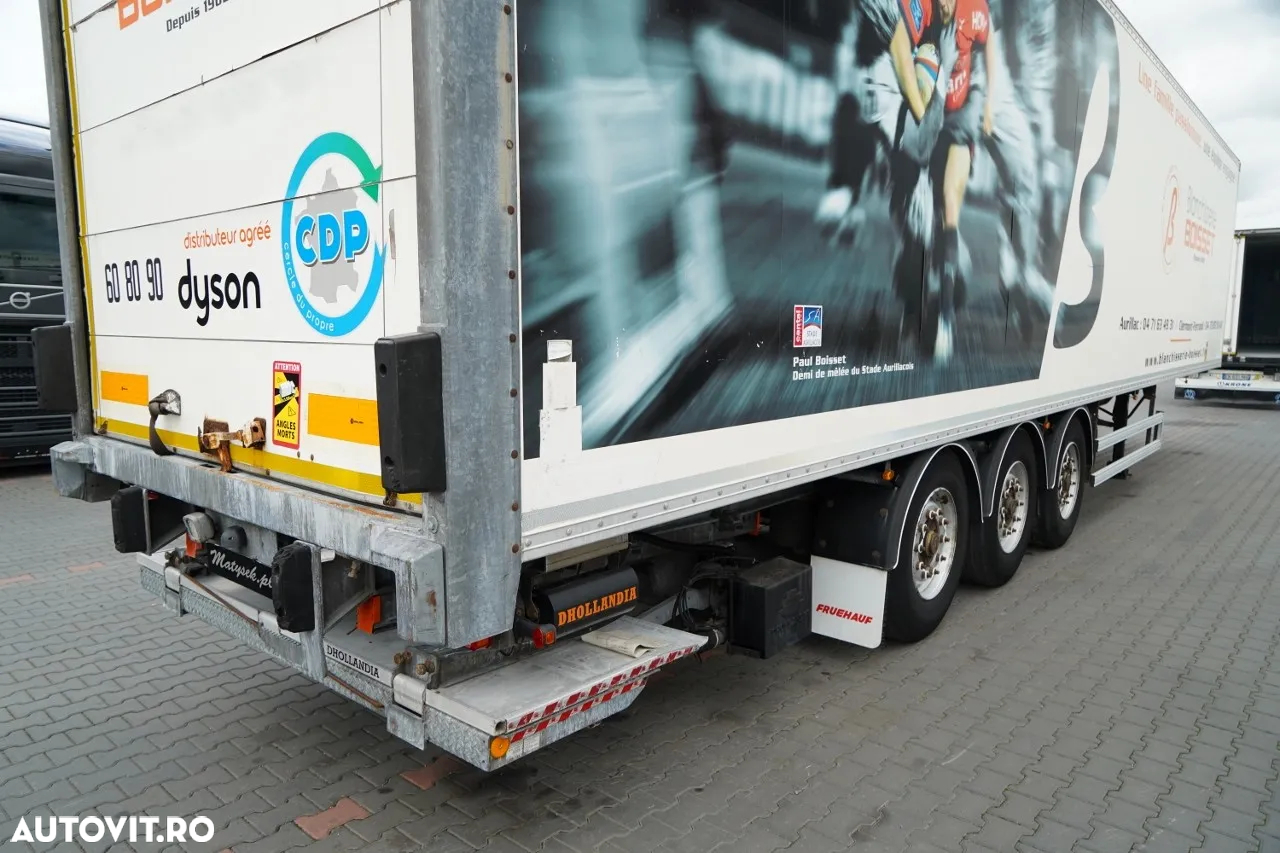 Fruehauf / CONTAINER / platformă elevatoare DHOLLANDIA / podea rezistentă / oblon rulant / axă elevatoare / IMPORTAT - 13