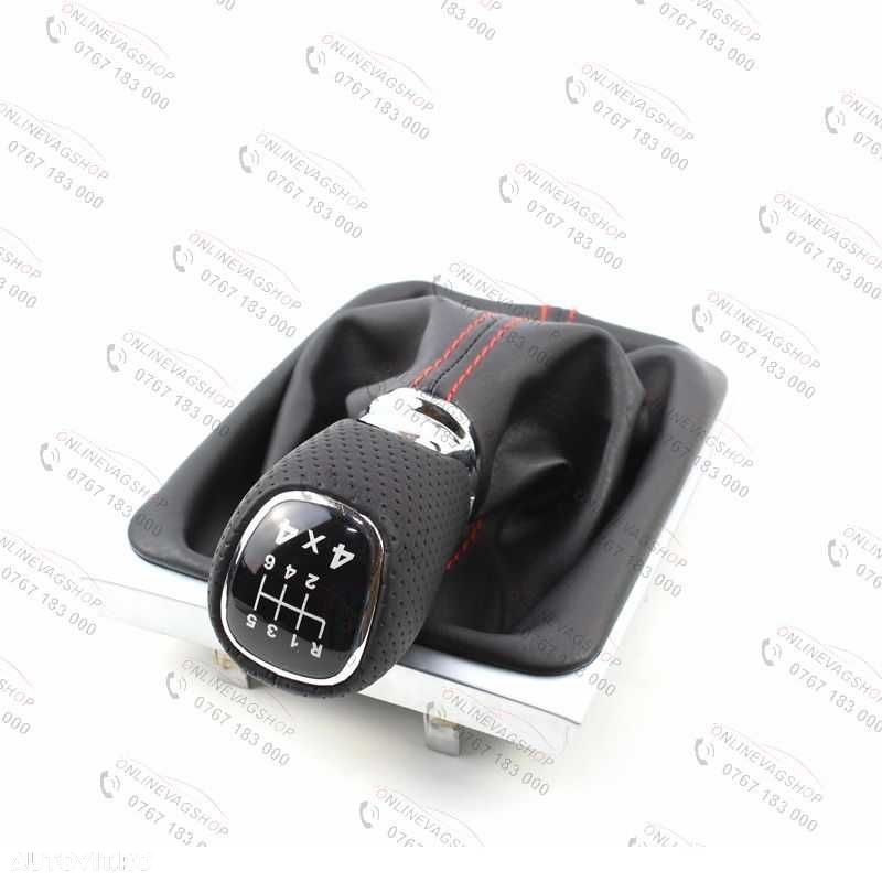 Nuca schimbator piele 4x4 Passat B6,CC,3C,B7 in 5 sau 6 viteze cu manson - 13