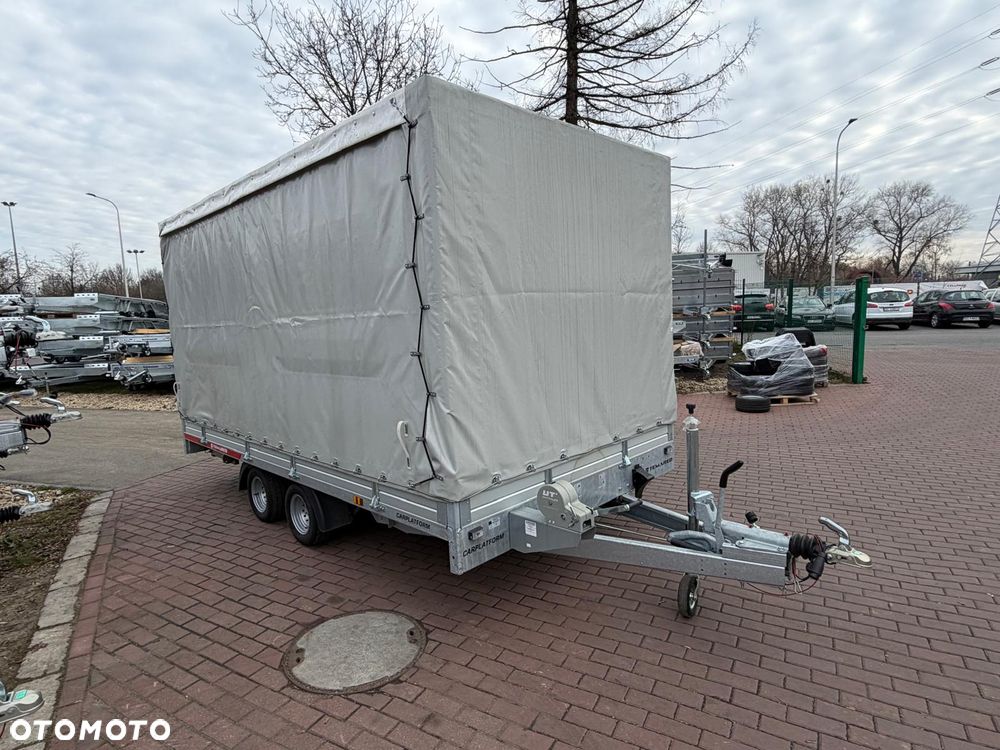 TEMARED Przyczepa Temared Carplatform 4021 406x216x30 cm DMC 2700kg + stelaż i plandeka firanka H170 - 1