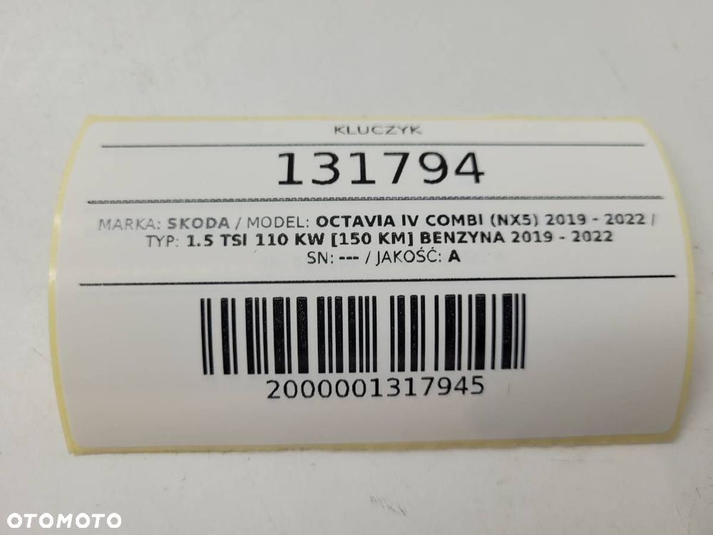 KLUCZYK PILOT SKODA OCTAVIA IV 5E3959753R - 8