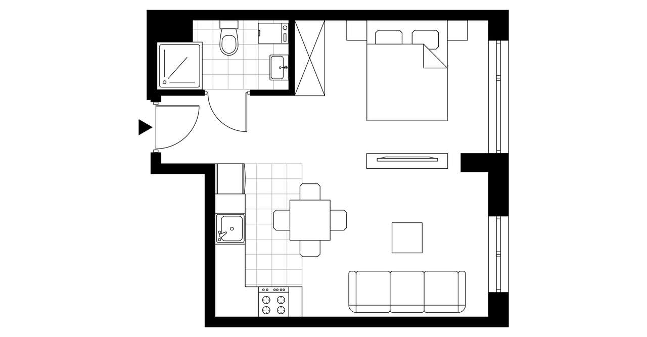Perfumiarnia 2 | mieszkanie 32,74  m² | A.01.03 - Pełny obrazek: 4/15
