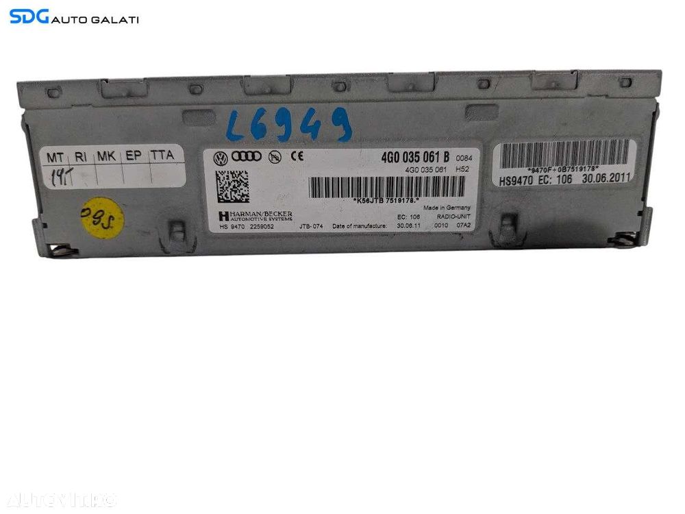 Unitate Modul Amplificator Audio Radio Audi Q5 8R 2008 - 2012 Cod 4G0035061B [L6949] - 6