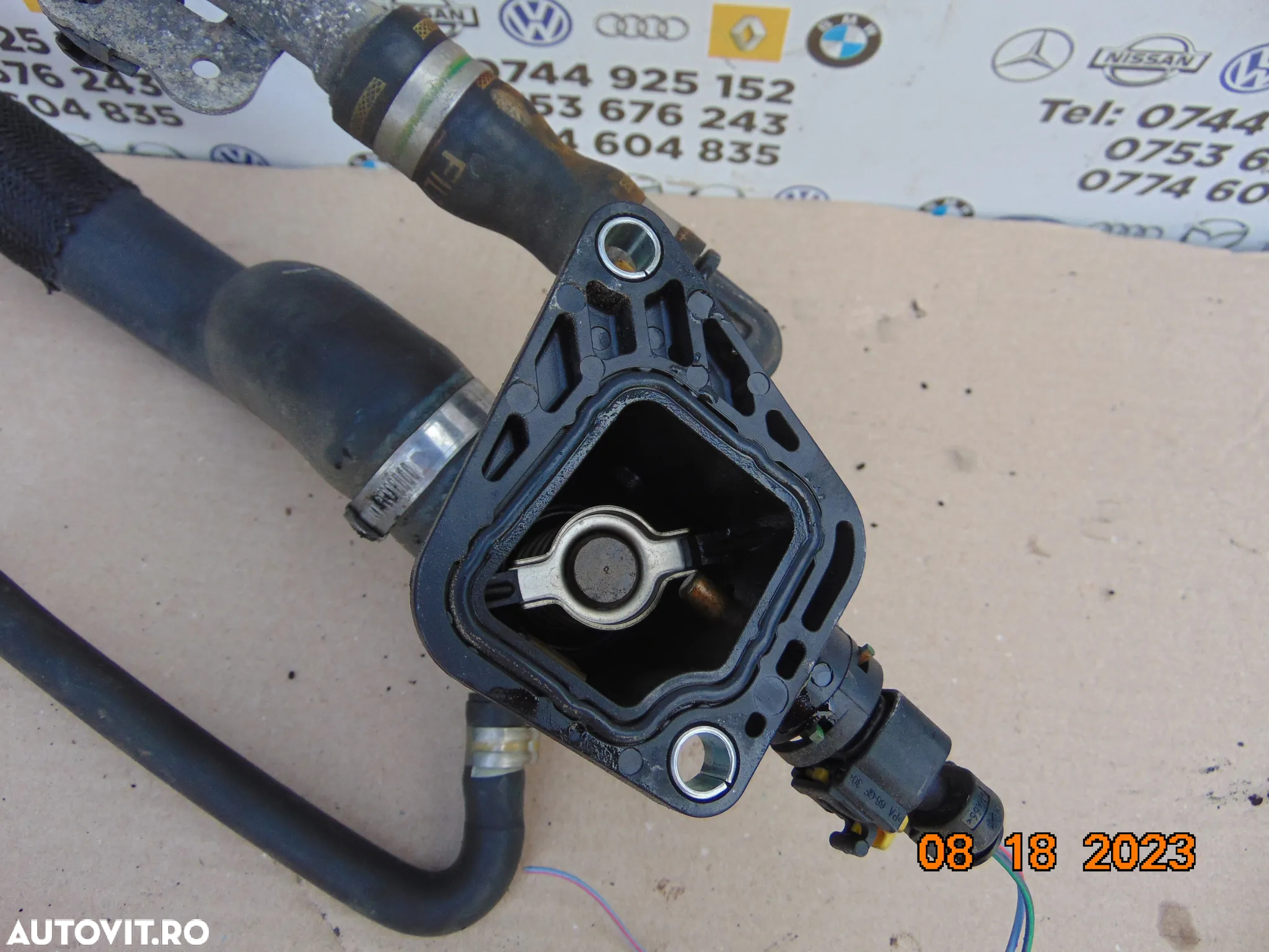 Carcasa termostat fiat 1.3 tipo Punto 500 500x 500l panda qubo doblo opel corsa e corsa f combo d l - 2