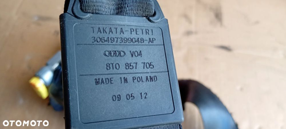 Pas bezpieczeństwa prawy przód przedni prawy Audi A5 8T Coupe 8T0857705 - 6
