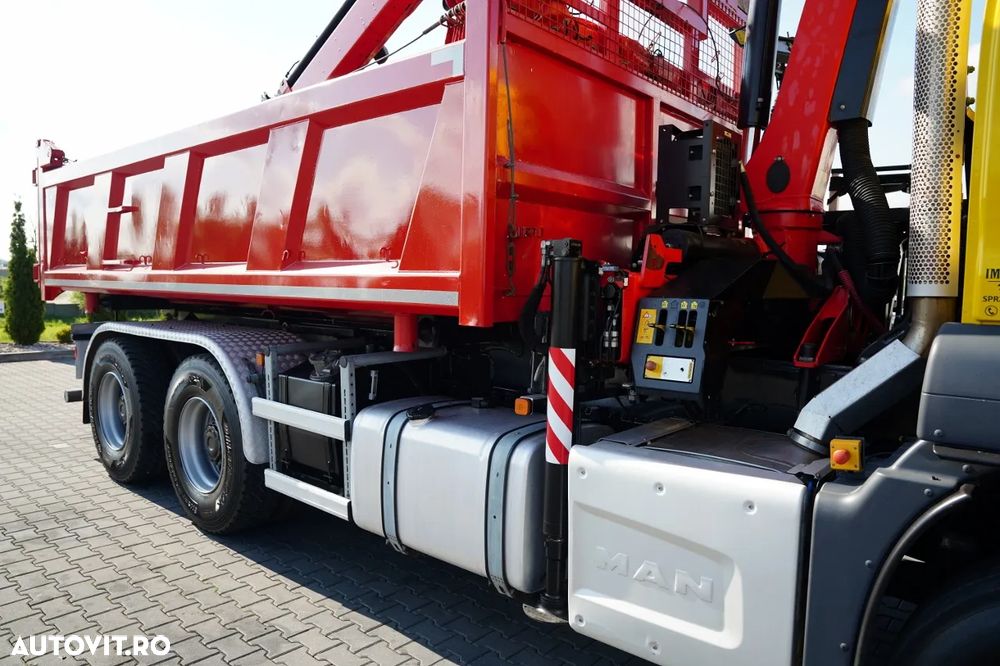 MAN TGS 26.420 / 6x4 / BASCULĂ DUBLĂ / LATERALĂ HIDRODORIZATĂ / BORDMATIC + PALFINGER 18002 HDS / ROTATOR / PILOT / EURO 6 - 20