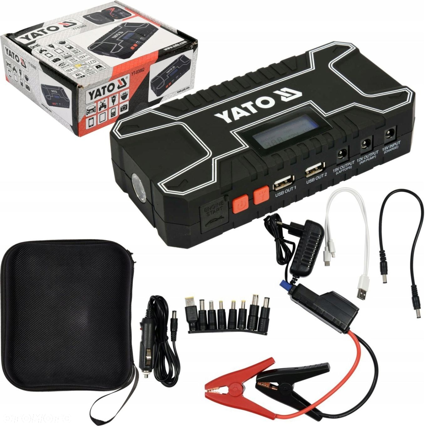 YATO URZĄDZENIE ROZRUCHOWE POWERBANK 12000mA WYŚWIETLACZ LCD 12V YT-83082 - 15