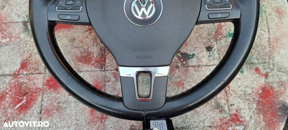 Volan piele cu padele si comenzi volan,airbag  VW Golf 6,Passat,CC,Tou - 5