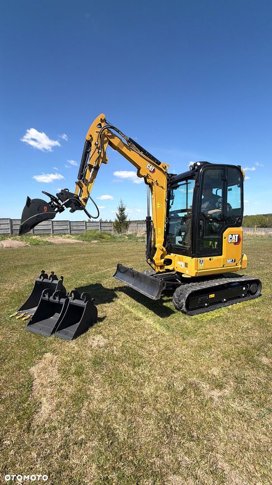Caterpillar Minikoparka Cat 302.7 3xłyżki Skarpowa hydrL\P dodatkowe linie hydrauliczne szybkozłącze Gąsienice jak Nowe WIDŁY WIERTNICA za dopłatą - 12