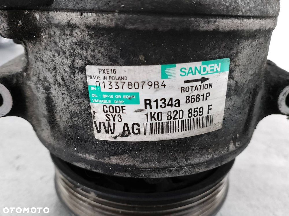 POMPA, SPRĘŻARKA KLIMATYZACJI SKODA OCTAVIA II 1K0820859F PXE16 1.9 TDI - 8