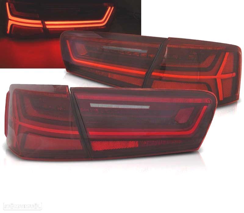 FAROLINS TRASEIROS LED AUDI A6 C7 11-14 VERMELHO - 1