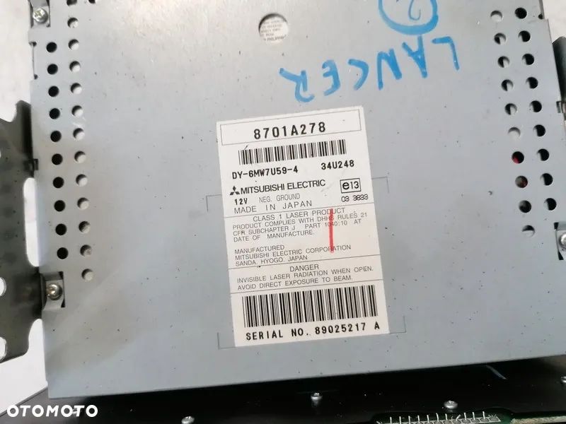 MITSUBISHI LANCER VIII 09r RADIO PANEL WYŚWIETLACZ 8701A278 - 4