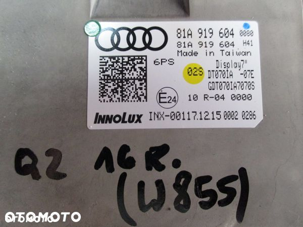 AUDI Q2 81A 16R WYŚWIETLACZ MONITOR LCD 81A919604 - 3