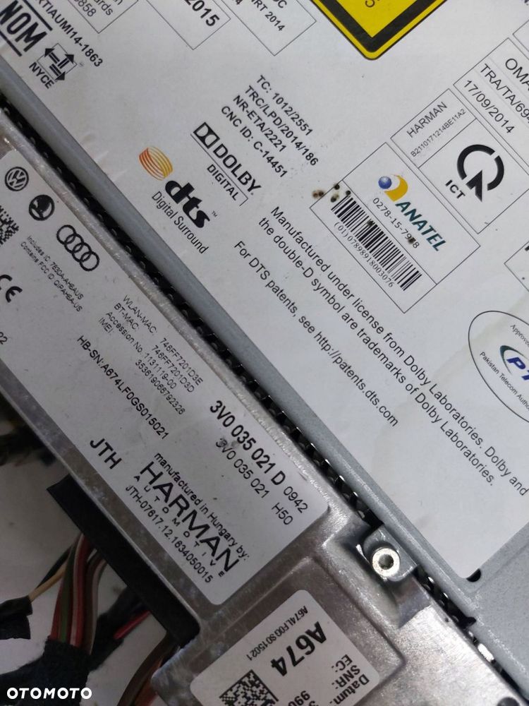 skoda superb iii octavia iii kodiaq czytnik nawigacja 3v0035021d europa - 4