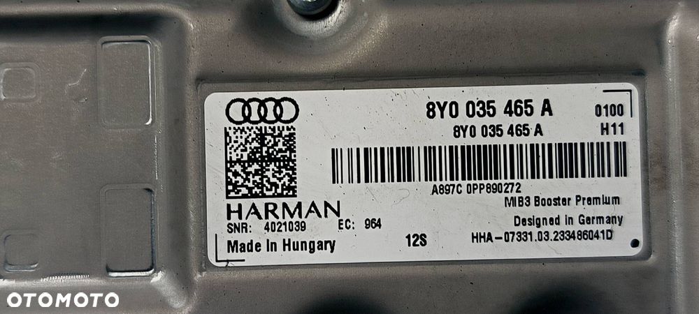WZMACNIACZ AUDI A4 B9 QUATTRO HARMAN 8Y0035465A - 5