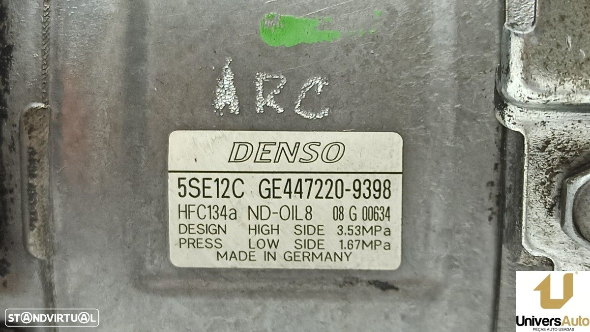 COMPRESSOR DE AR CONDICIONADO TOYOTA AVENSIS BERLINA (T25) 2.2 D-4D EXECUTIVE BE... - 2