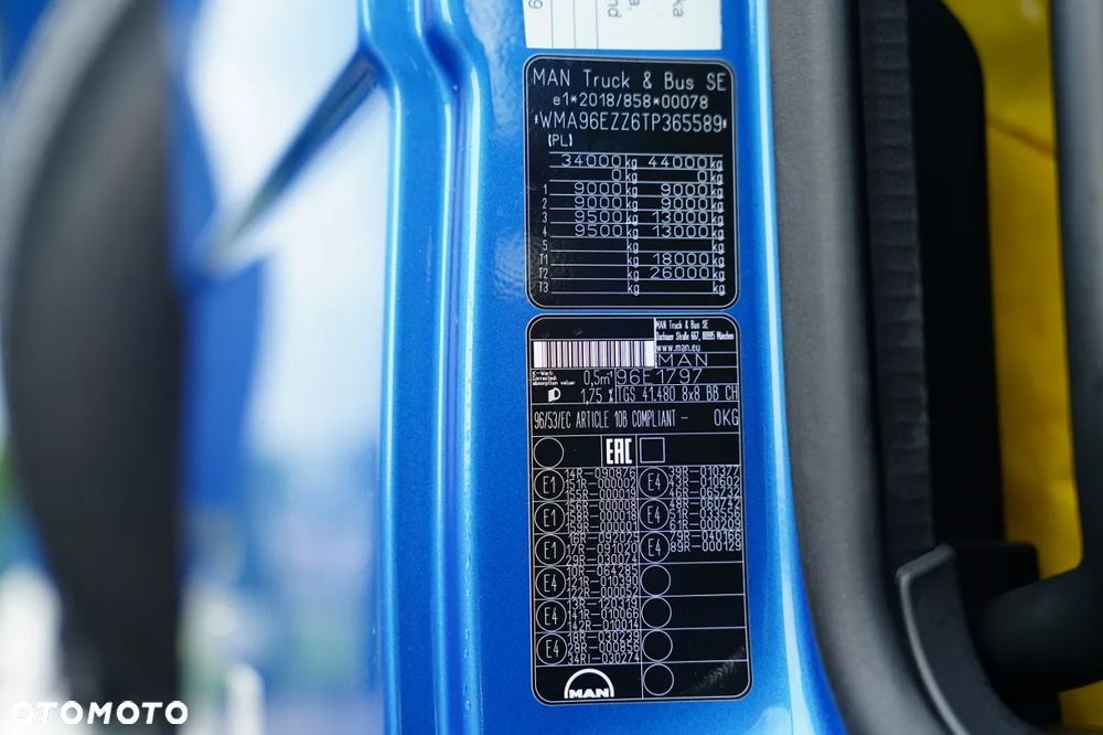 MAN TGS 41.480 / 8X8 / WYWROTKA / TYLNOZSYPOWA / KH KIPPER / HARDOX / BOGATE WYPOSAŻENIE / - 36