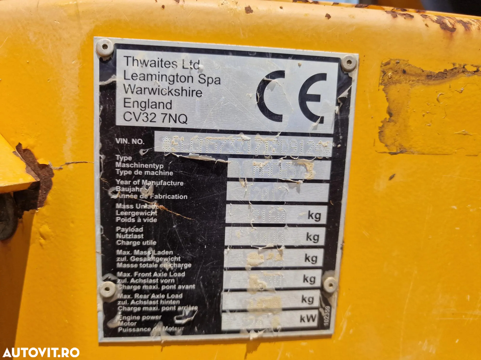 Thwaites 3tone, BASCULARE LATERALA, 18900 eur+tva - 13
