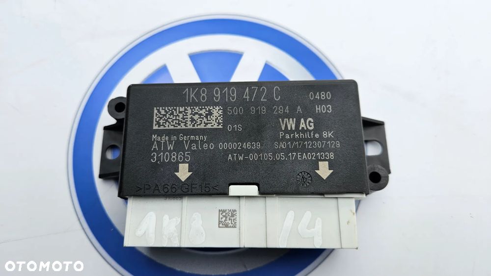 VW Jetta VI VW CC VW Scirocco Moduł czujników parkowania PDC Sterownik PDC 1K8919472C - 2