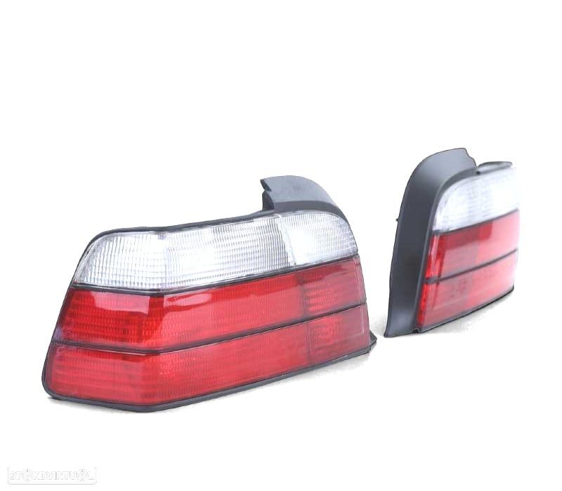FAROLINS TRASEIROS BMW E36 COUPE CABRIO 91-99 VERMELHO BRANCO LOOK M3 - 3