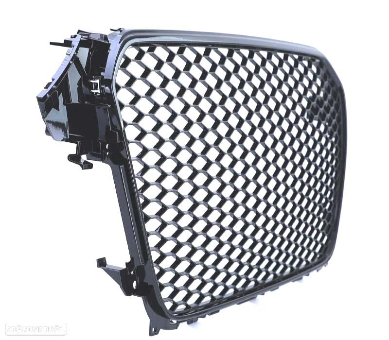 GRELHA FRONTAL AUDI A4 B9 15-19 LOOK RS PRETO BRILHANTE - 2