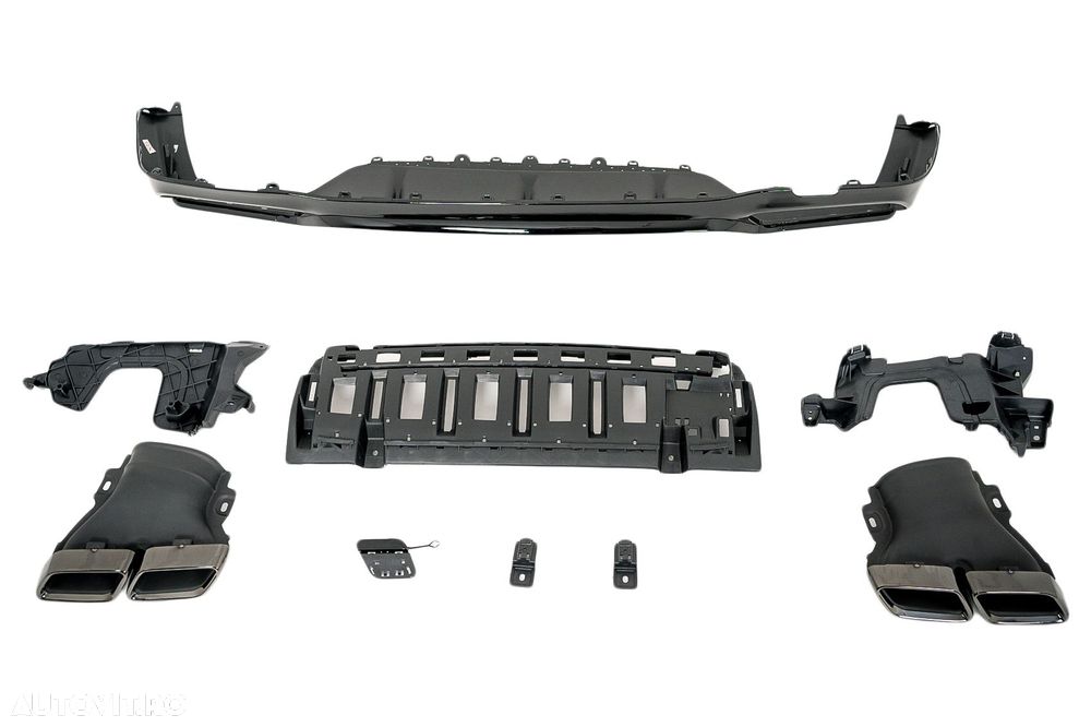Difuzor Bara Spate cu Ornamente Toba Negre compatibil cu Mercedes E-Cl - 5