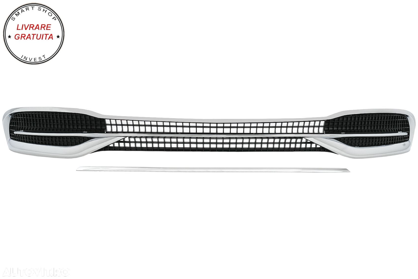 Accesorii Bara Fata Mercedes S-Class W222 Facelift Sedan (2017-2020) Chrome M-Desi- livrare gratuita - 1