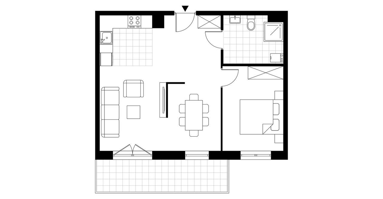 2-pokojowe mieszkanie 50m2 + balkon Bezpośrednio - Pełny obrazek: 4/13