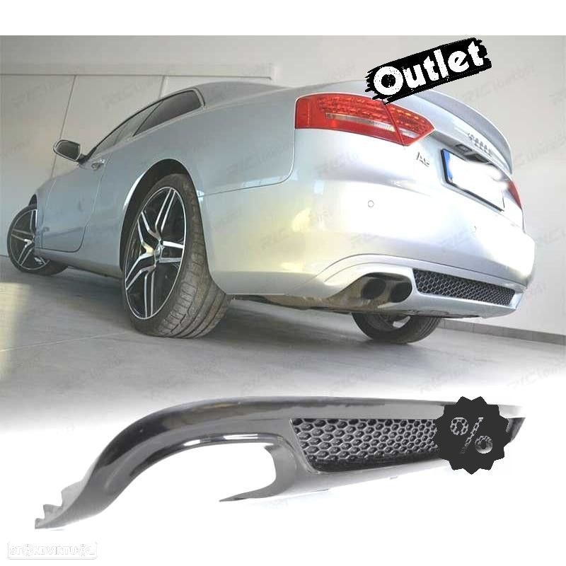 R147370C1 DIFUSOR PÁRA-CHOQUES TRASEIRO AUDI A5 07-11 DUPLA SAIDA ESQUERDA - 1