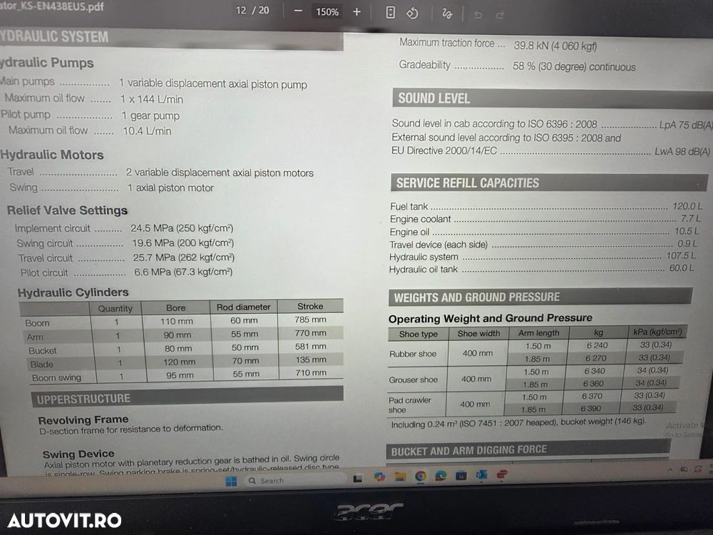 Hitachi ZX65USB-6, 2019, 2.006h, 6,5 TONE, CUPLA RAPIDA+2 CUPE EXCAVARE NOI+1 cupa taluz, inst picon pe brate, instal hidr rotire pe brate, LAMA NIVELARE, ad sapare 4,5m, ridica 4t, AC, posibilitate leasing-PROMOTIE 41900EUR+Tva - 33