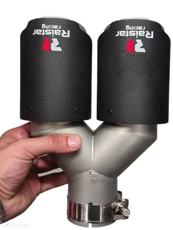 Ornamente evacuare sport duble carbon look – Raistar Racing - 1