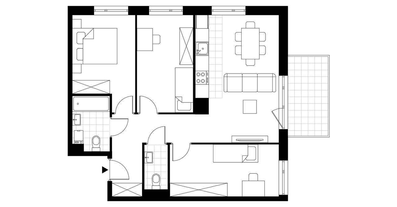 4-pokojowe mieszkanie 66m2 + balkon Bezpośrednio - Pełny obrazek: 2/20