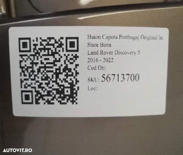 Haion Capota Portbagaj Original In Stare Buna Land Rover  Discovery  5 - 7