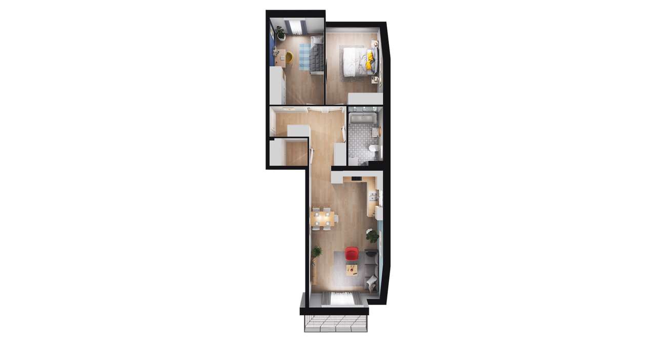 3-pokojowe mieszkanie 64m2 + balkon Bezpośrednio - Pełny obrazek: 2/17